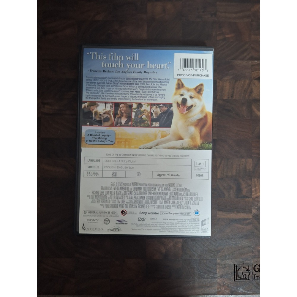 Hachi: A Dog's Tale DVD Richard Gere Joan Allen - Picture 2 of 3